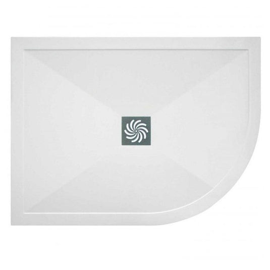 Traymate TM25 Symmetry 1100 x 800mm Offset Quadrant Shower Tray with Waste (RH) - White - Envy Bathrooms Ltd