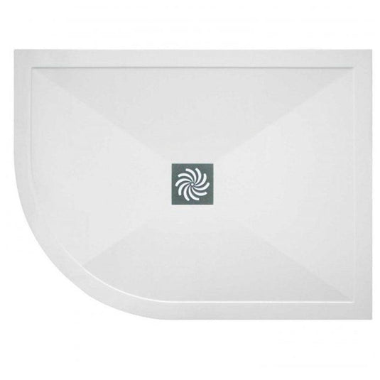 Traymate TM25 Symmetry 1200 x 800mm Offset Quadrant Shower Tray with Waste (LH) - White - Envy Bathrooms Ltd