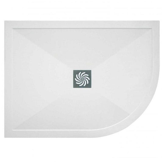 Traymate TM25 Symmetry 1200 x 800mm Offset Quadrant Shower Tray with Waste (RH) - White - Envy Bathrooms Ltd