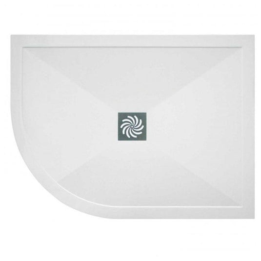 Traymate TM25 Symmetry 1200 x 900mm Offset Quadrant Shower Tray with Waste (LH) - White - Envy Bathrooms Ltd