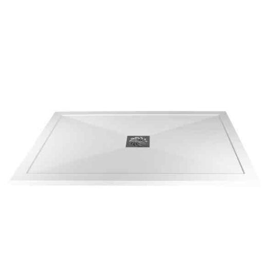 Traymate TM25 Symmetry 1400 x 800mm Low Profile Rectangular Shower Tray with Waste - White - Envy Bathrooms Ltd