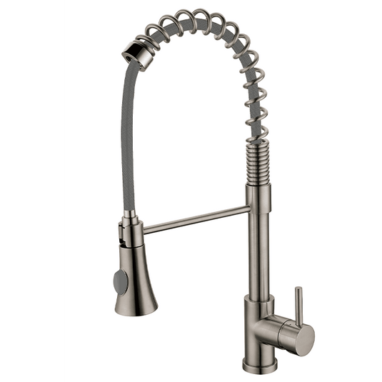 Clearwater Triton Single Lever Pull Out Kitchen Sink Mixer Tap - Brushed Nickel - TR2BN