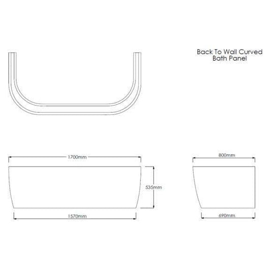 Trojan 1700 x 800mm D Bath Side Panel - Envy Bathrooms Ltd