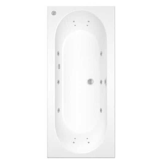 Trojan Cascade 1800 x 800mm Double Ended 14 Jet Whirlpool Bath & Waste - Envy Bathrooms Ltd