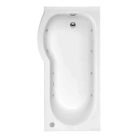 Trojan Concert 1675 x 850mm P Shape 8 Jet Whirlpool Bath & Waste (LH) - Envy Bathrooms Ltd