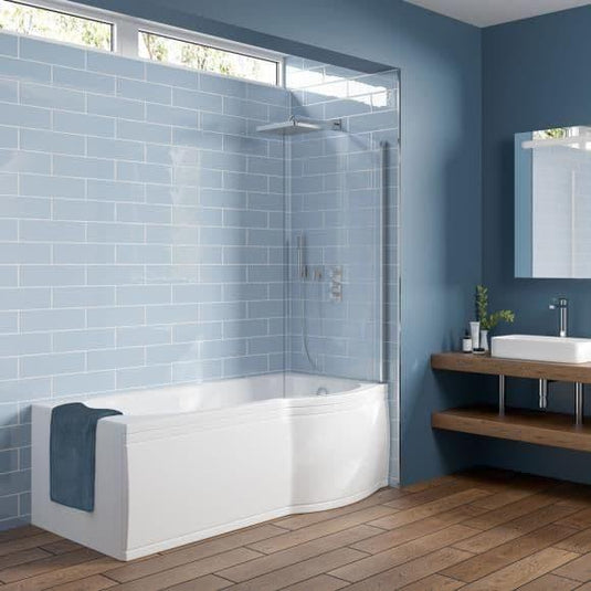 Trojan Concert Compact P Shape 1500mm Shower Bath with Panel & Screen (RH) - Envy Bathrooms Ltd