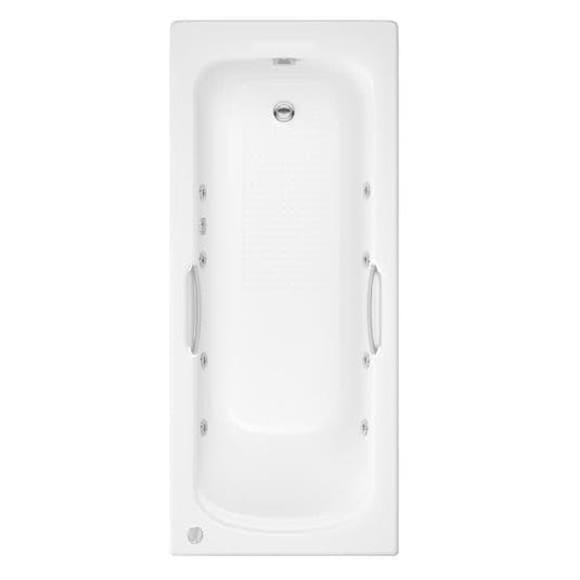 Trojan Granada II 1700 x 700mm Single Ended 8 Jet Twin Grip Whirlpool Bath & Waste - Envy Bathrooms Ltd