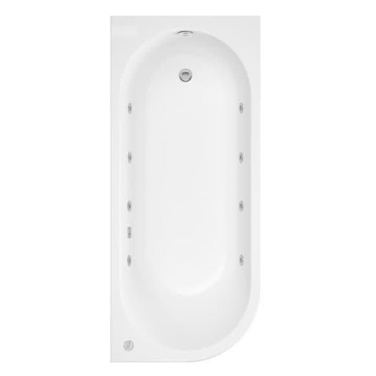 Trojan J Shape 1700 x 750mm 8 Jet Whirlpool Bath & Waste (RH) - Envy Bathrooms Ltd