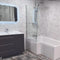 Trojan L Shaped Shower Bath Screen & Silver with Towel Rail 1400x820mm