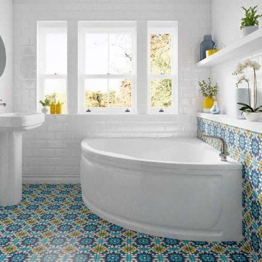 Trojan Laguna 1350mm Trojancast Corner Bath & Panel - Envy Bathrooms Ltd