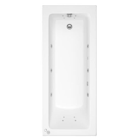 Trojan Solarna 1675 x 700mm Single Ended 14 Jet Whirlpool Bath with LED Light & Waste - Envy Bathrooms Ltd
