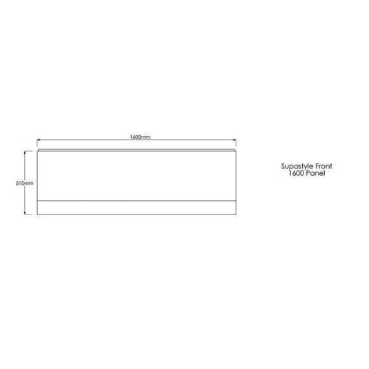 Trojan Supastyle 1600mm Bath Side Panel (2mm Thick) - Envy Bathrooms Ltd