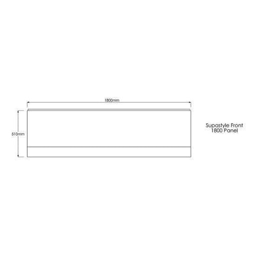 Trojan Supastyle 1800mm Bath Side Panel (3mm Thick) - Envy Bathrooms Ltd