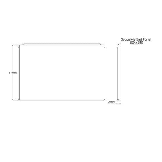 Trojan Supastyle 800mm Bath End Panel (3mm Thick) - Envy Bathrooms Ltd