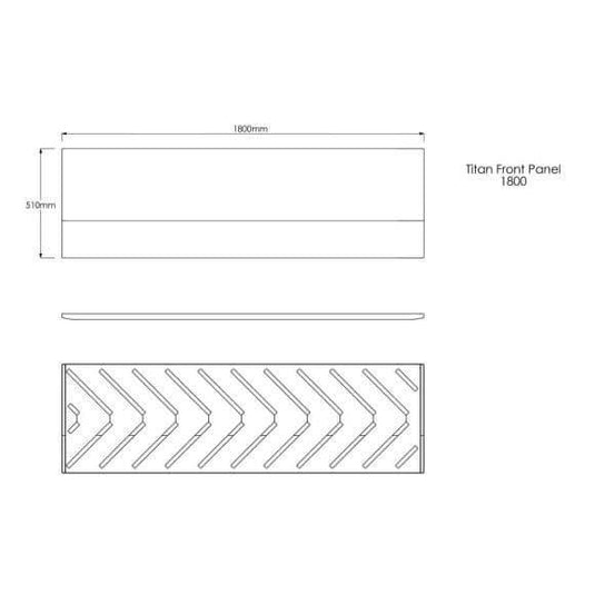 Trojan Titan Extra Rigid 1800mm Bath Side Panel (6mm Thick) - Envy Bathrooms Ltd