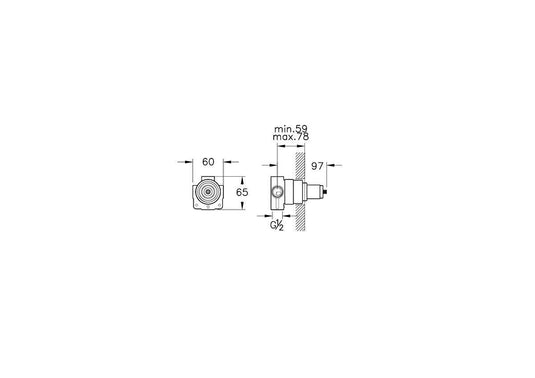 Vitra 3 Way Built-In Diverter Part - A42858 - Envy Bathrooms Ltd