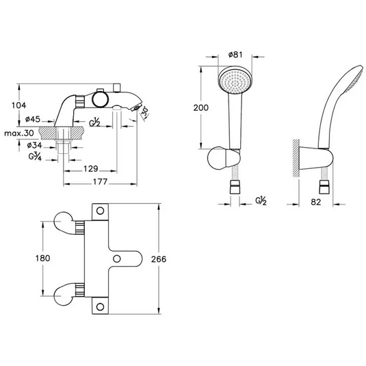 VitrA Aquaheat Bath Filler - Chrome - A47220VUK - Envy Bathrooms Ltd