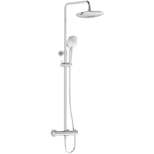 Vitra Aquaheat Bliss 2 Function Thermostatic Bar Mixer Shower with Fixed Head and Shower Kit - Chrome - Envy Bathrooms Ltd