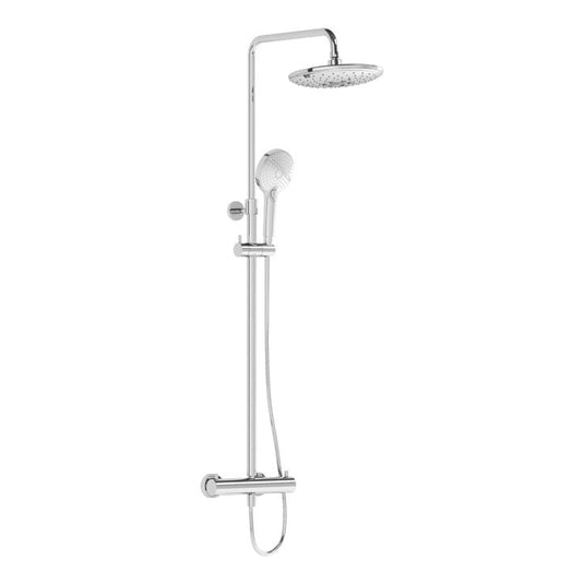 VitrA Aquaheat Bliss 240 Thermostatic Shower Column With 2-Function Overhead | Chrome | A47205VUK - Envy Bathrooms Ltd