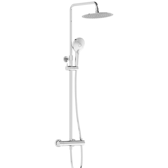 Vitra AquaHeat Bliss Thermostatic Bar Mixer Shower with Fixed Head and Shower Kit - Chrome - Envy Bathrooms Ltd