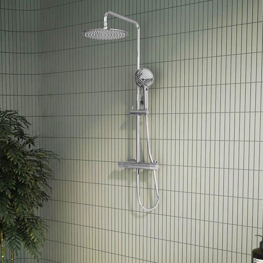 Vitra AquaHeat Bliss Thermostatic Bar Mixer Shower with Fixed Head and Shower Kit - Chrome - Envy Bathrooms Ltd