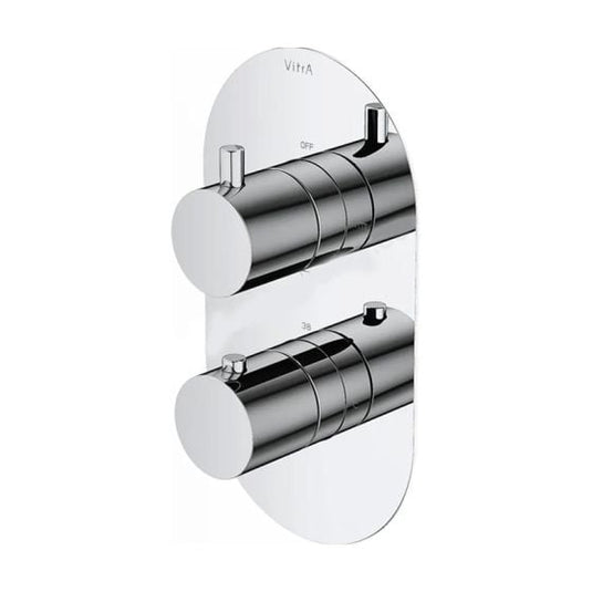 VitrA Aquaheat Round Thermostatic 1-Way Shower Mixer | Chrome | A47192VUK - Envy Bathrooms Ltd