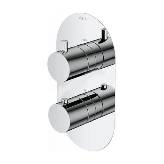 VitrA Aquaheat Round Thermostatic 2-Way Shower Mixer | Chrome | A47191VUK - Envy Bathrooms Ltd