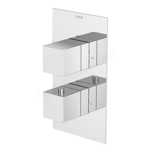 VitrA Aquaheat Square Thermostatic 3-Way Shower Mixer | Chrome | A47193VUK - Envy Bathrooms Ltd