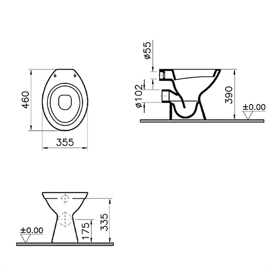 Vitra Arkitekt Low Level Toilet Pan - White - Envy Bathrooms Ltd