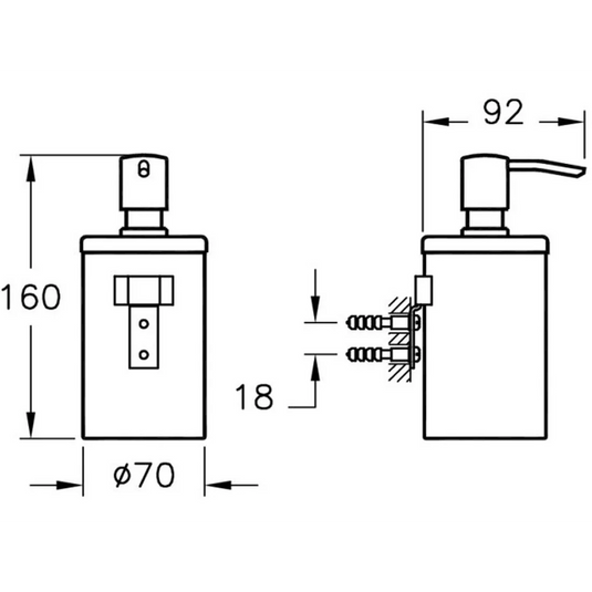 VitrA Arkitekta Liquid Soap Dispenser - Chrome - A44370 - Envy Bathrooms Ltd