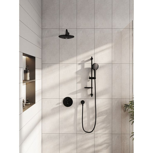 VitrA Bliss 3-Function Hand Shower With Slide Rail | Matt Black | A4574336EXP - Envy Bathrooms Ltd