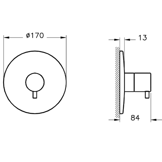 Vitra Built-In Round 3-Way Concealed Diverter Valve - Chrome - Envy Bathrooms Ltd