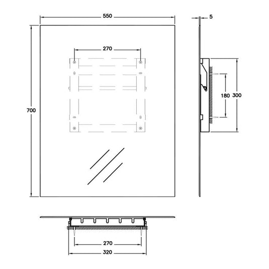 VitrA 550x700mm Capricorn Mirror - A44005 - Envy Bathrooms Ltd