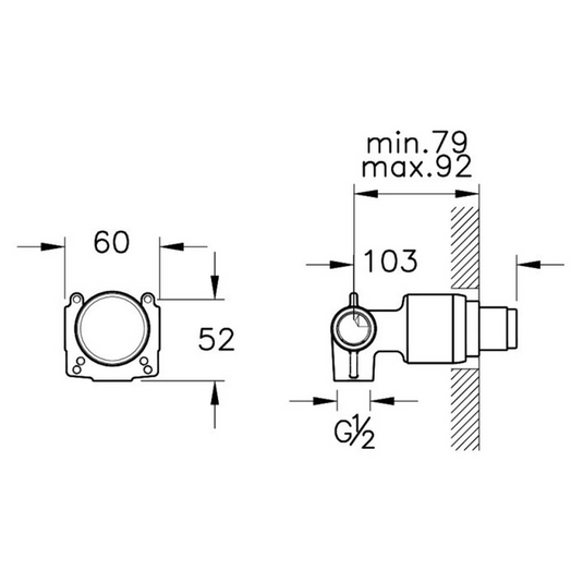 VitrA Concealed Part for Shower Diverter (2-Way) - A42856 - Envy Bathrooms Ltd