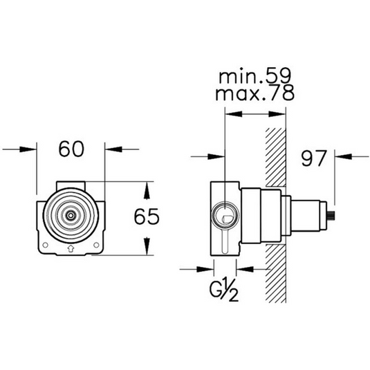 VitrA Concealed Part for Shower Diverter (3-Way) - A42858 - Envy Bathrooms Ltd