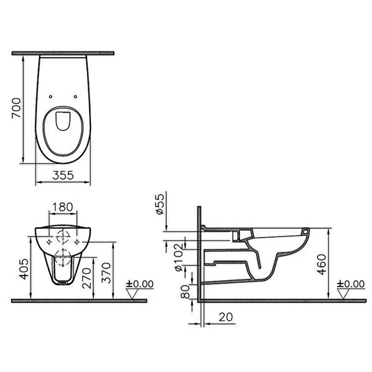 Vitra Conforma Wall Hung Toilet Pan - White - Envy Bathrooms Ltd