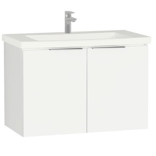 Vitra Ecora 2-Door Wall Hung Vanity Unit with Basin 900mm Wide - 1 Tap Hole - White - Envy Bathrooms Ltd