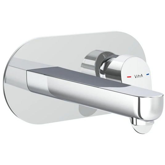 VitrA Flow Round Wall Mounted Basin Mixer - Chrome - A43167EXP - Envy Bathrooms Ltd