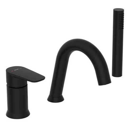 VitrA Flow Soft 3-Hole Bath/Shower Mixer - Matt Black - A4310036EXP - Envy Bathrooms Ltd