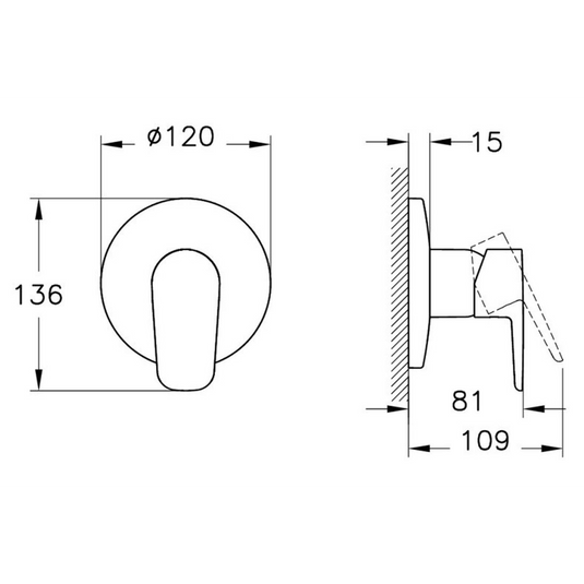 VitrA Flow Soft Integrated Shower Mixer Valve | Chrome | A43288EXP - Envy Bathrooms Ltd