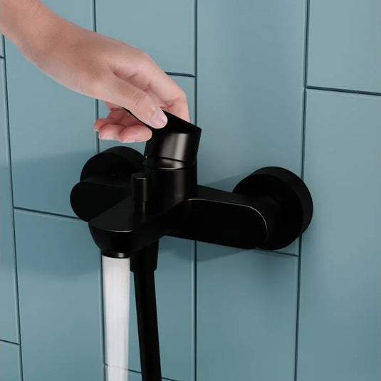 VitrA Flow Soft Wall Mounted Bath/Shower Mixer - Matt Black - A4294636EXP - Envy Bathrooms Ltd