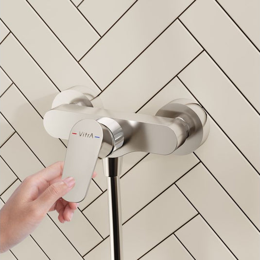 VitrA Flow Soft Wall Mounted Shower Mixer | Chrome | A42932EXP - Envy Bathrooms Ltd