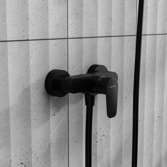VitrA Flow Soft Wall Mounted Shower Mixer | Matt Black | A4293236EXP - Envy Bathrooms Ltd
