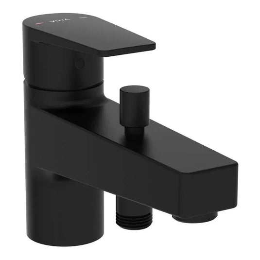 VitrA Flow Square Monohole Bath Filler - Matt Black - A4307836VUK - Envy Bathrooms Ltd
