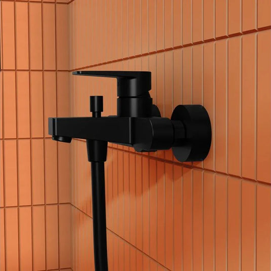 VitrA Flow Square Wall Mounted Bath/Shower Mixer - Matt Black - A4306336EXP - Envy Bathrooms Ltd