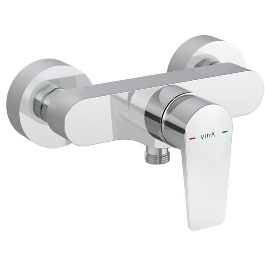 VitrA Flow Square Wall Mounted Shower Mixer | Chrome | A42931EXP - Envy Bathrooms Ltd