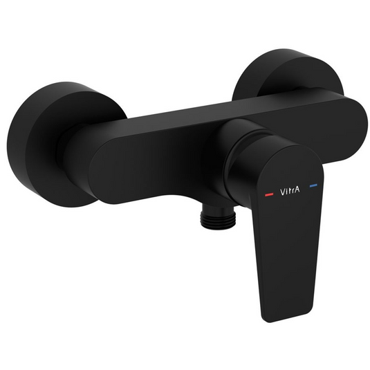 VitrA Flow Square Wall Mounted Shower Mixer | Matt Black | A4293136EXP - Envy Bathrooms Ltd