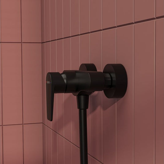 VitrA Flow Square Wall Mounted Shower Mixer | Matt Black | A4293136EXP - Envy Bathrooms Ltd