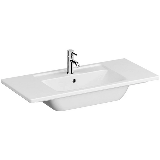 VitrA Integra 1000x465mm 1TH Vanity Basin w/Overflow - White - 7057B003-0001 - Envy Bathrooms Ltd