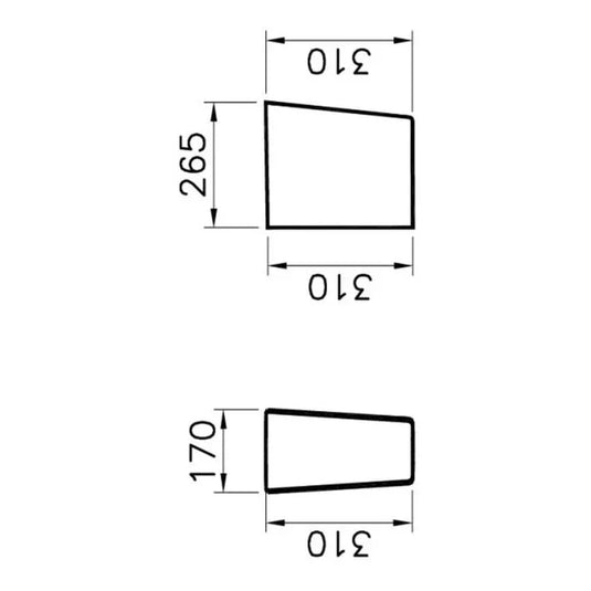 VitrA Integra 170x265mm Semi Pedestal Only - White - 5315L003-0156 - Envy Bathrooms Ltd